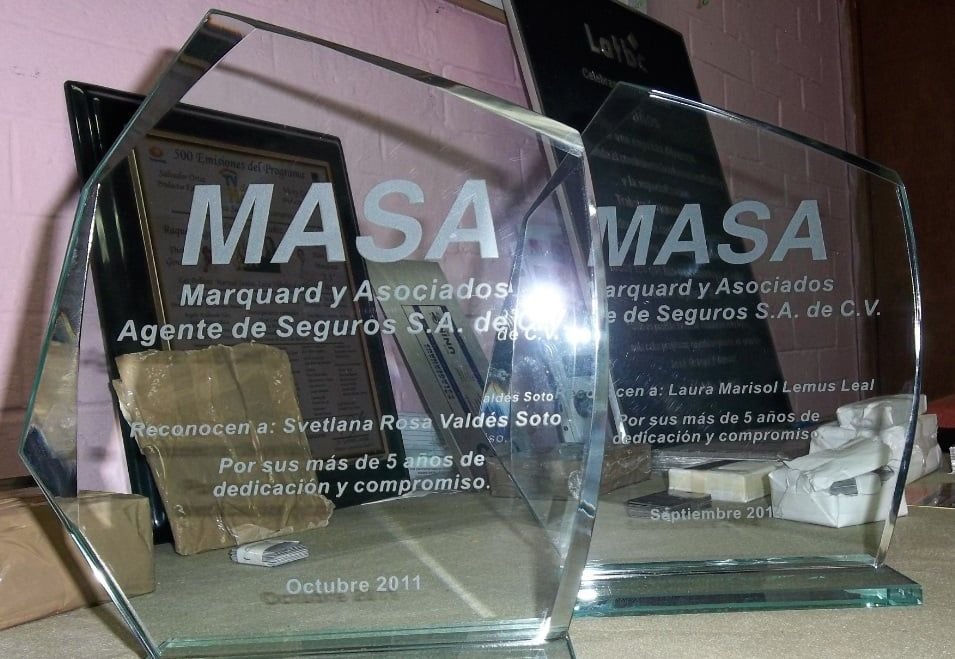 Trofeos en cristal de 20 cm de altura